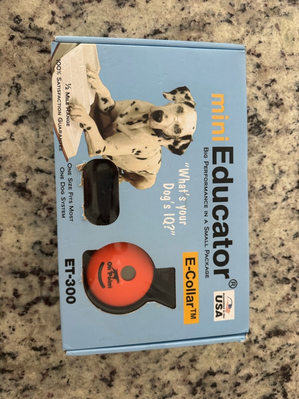 mini Educator E-Collar ET-300 in Light Blue with Orange Accent
